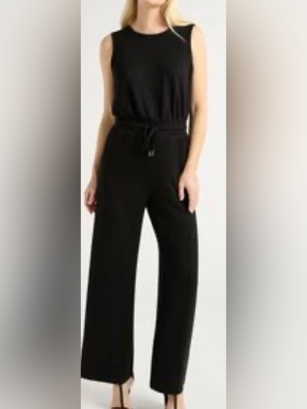 Danskin Black Wide-Leg Jumpsuit with Drawstring Waist - Never Worn